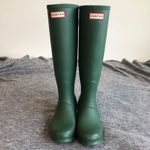 Hunter Green Original Tall Adjustable Rain Boots
